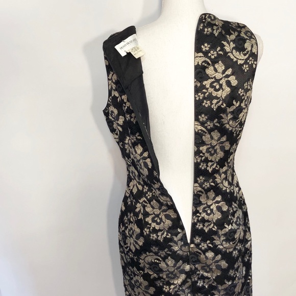 Hugo Buscati Black & Gold Sleeveless Lace Dress - Picture 6 of 8
